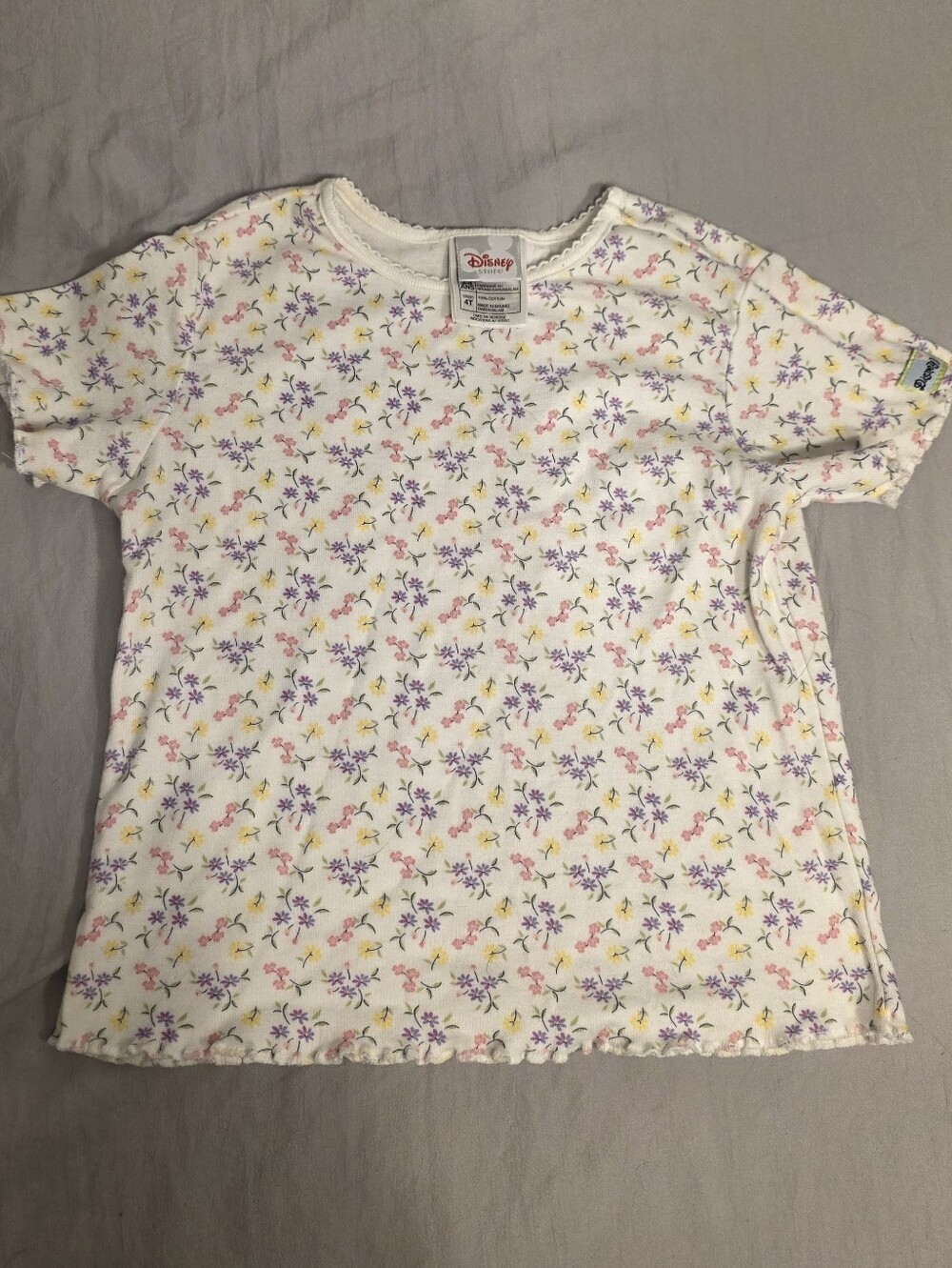 Vintage Disney 2000s Girls White Floral Top